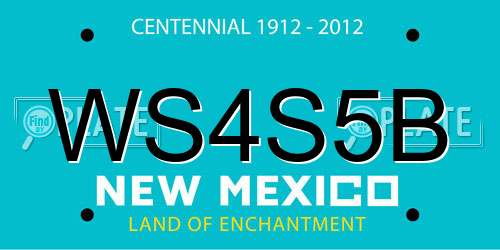 WS4S5B New Mexico License Plate
