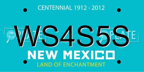 WS4S5S New Mexico License Plate