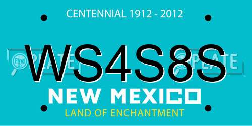 WS4S8S New Mexico License Plate