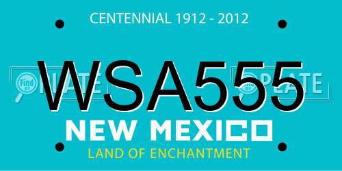 WSA555 New Mexico License Plate