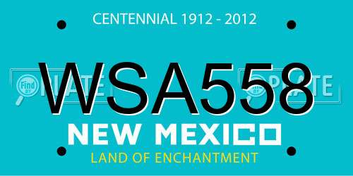WSA558 New Mexico License Plate