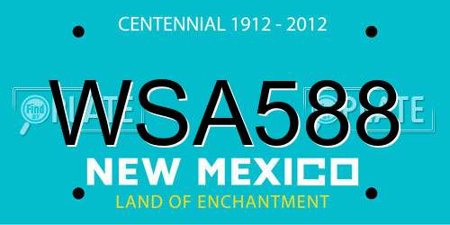 WSA588 New Mexico License Plate