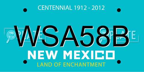 WSA58B New Mexico License Plate