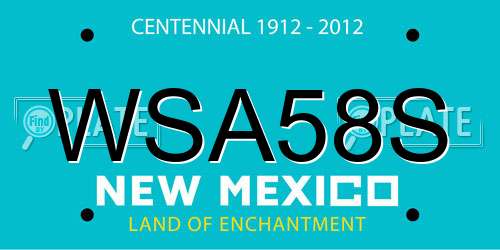 WSA58S New Mexico License Plate