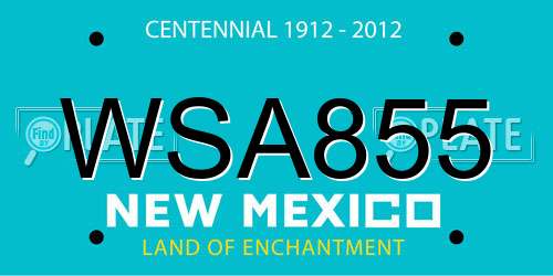 WSA855 New Mexico License Plate