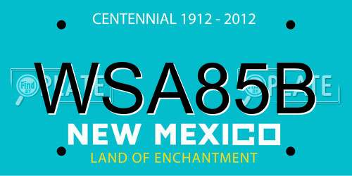 WSA85B New Mexico License Plate
