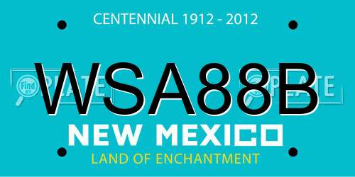 WSA88B New Mexico License Plate