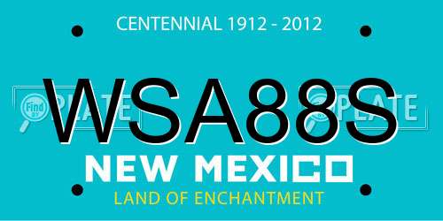 WSA88S New Mexico License Plate