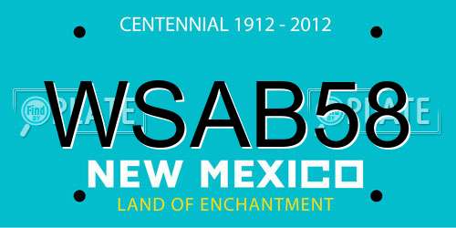 WSAB58 New Mexico License Plate