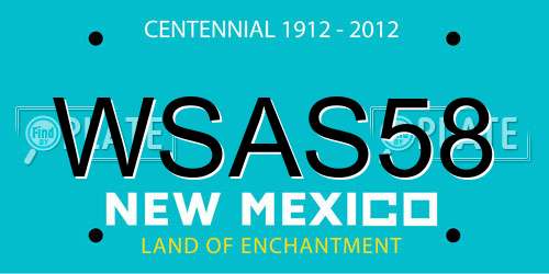 WSAS58 New Mexico License Plate