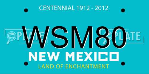 WSM80 New Mexico License Plate