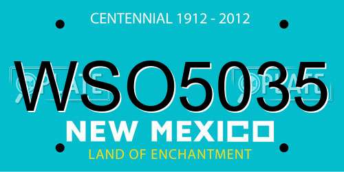 WSO5035 New Mexico License Plate