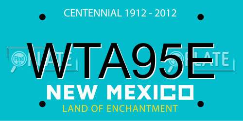 WTA95E New Mexico License Plate