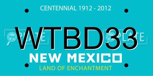WTBD33 New Mexico License Plate