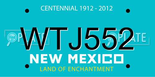 WTJ552 New Mexico License Plate