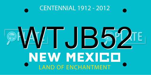 WTJB52 New Mexico License Plate