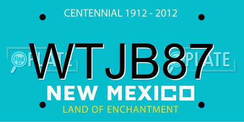 WTJB87 New Mexico License Plate