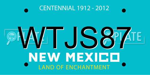 WTJS87 New Mexico License Plate