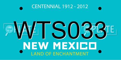 WTS033 New Mexico License Plate