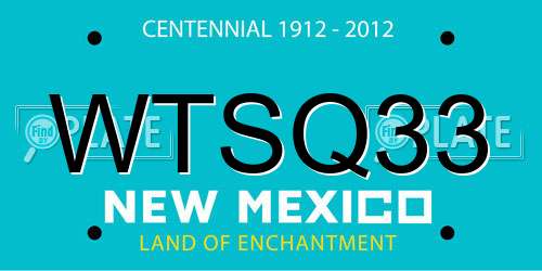 WTSQ33 New Mexico License Plate