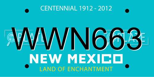 WWN663 New Mexico License Plate