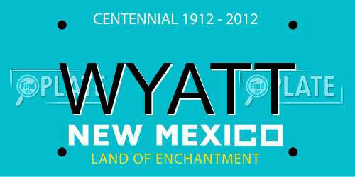 WYATT New Mexico License Plate