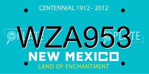 WZA953 New Mexico License Plate