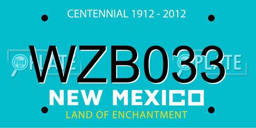 WZB033 New Mexico License Plate