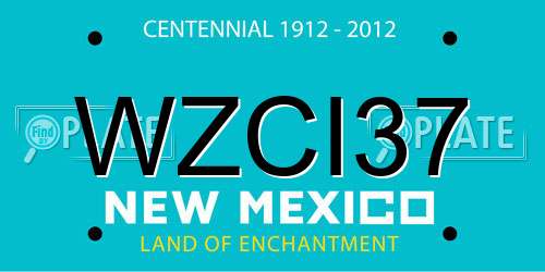 WZCI37 New Mexico License Plate