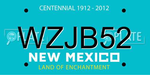 WZJB52 New Mexico License Plate