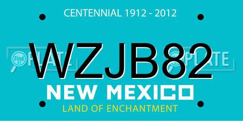 WZJB82 New Mexico License Plate