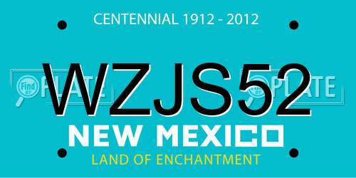 WZJS52 New Mexico License Plate