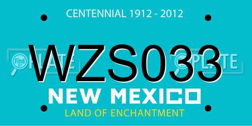 WZS033 New Mexico License Plate