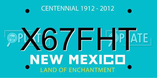 X67FHT New Mexico License Plate