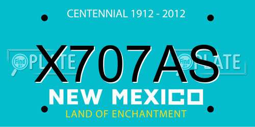 X707AS New Mexico License Plate