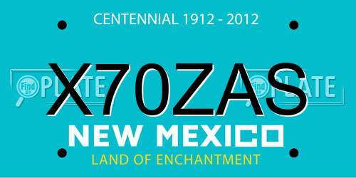 X70ZAS New Mexico License Plate