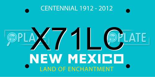 X71LC New Mexico License Plate
