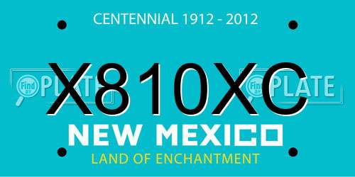 X810XC New Mexico License Plate