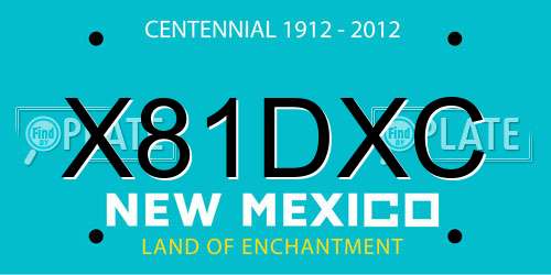 X81DXC New Mexico License Plate