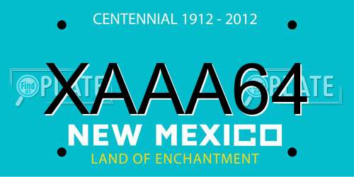 XAAA64 New Mexico License Plate