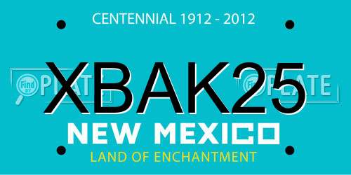 XBAK25 New Mexico License Plate
