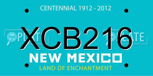 XCB216 New Mexico License Plate