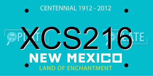 XCS216 New Mexico License Plate
