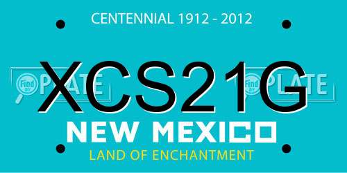 XCS21G New Mexico License Plate