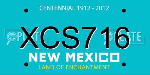 XCS716 New Mexico License Plate