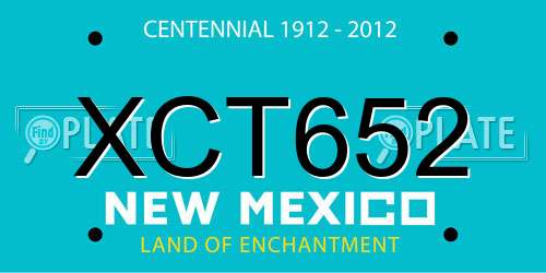 XCT652 New Mexico License Plate
