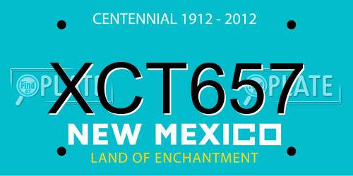 XCT657 New Mexico License Plate