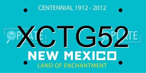 XCTG52 New Mexico License Plate