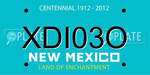 XDI03O New Mexico License Plate
