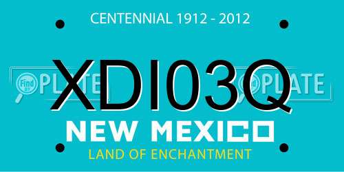 XDI03Q New Mexico License Plate